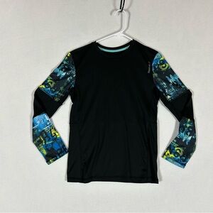 Reebok Play Ice Long Sleeve Womens M Medium Crewneck Dry Tech Pattern Block
